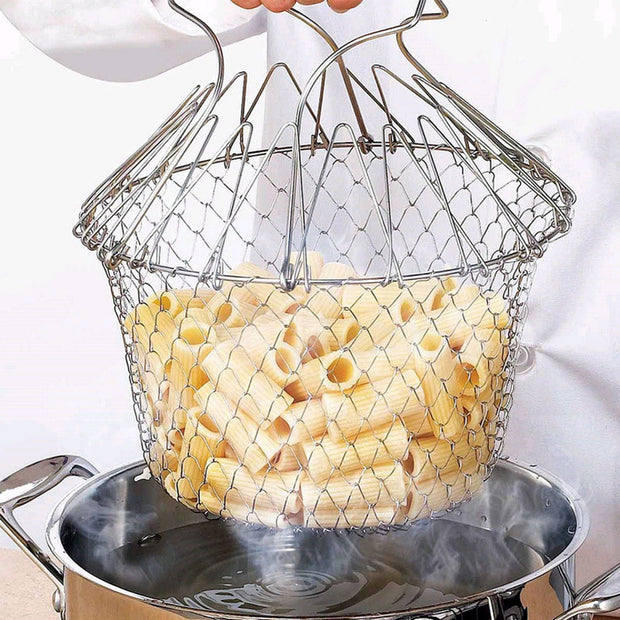 Foldable Stainless Steel Folding Frying Basket - ilove-ornaments.com