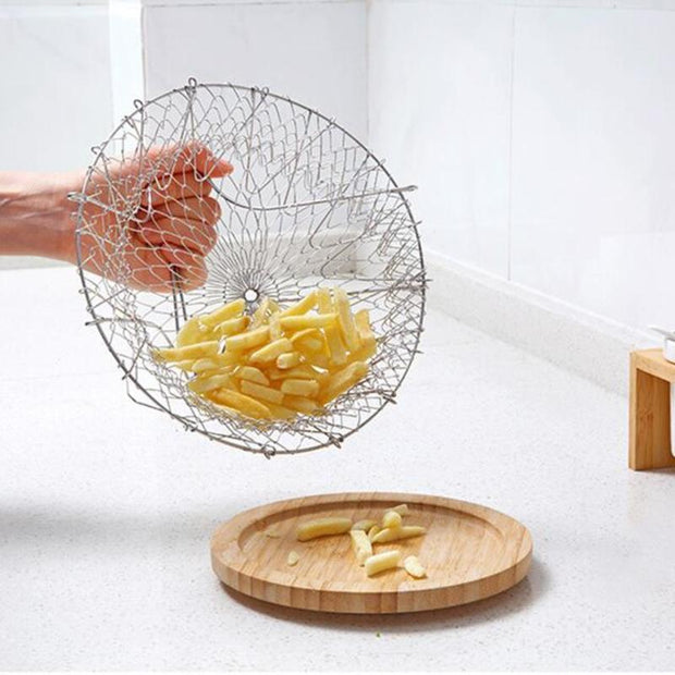 Foldable Stainless Steel Folding Frying Basket - ilove-ornaments.com