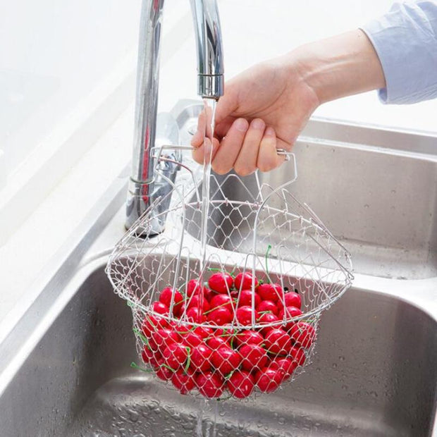 Foldable Stainless Steel Folding Frying Basket - ilove-ornaments.com