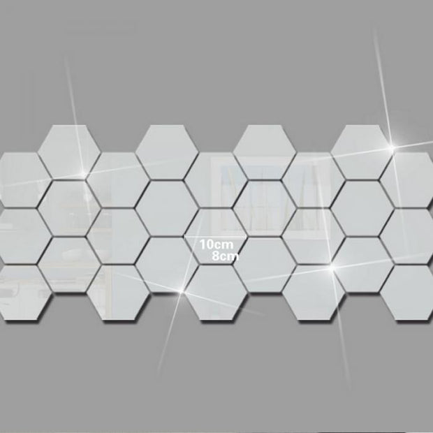 3D Hexagon Acrylic Mirror Wall Stickers - ilove-ornaments.com