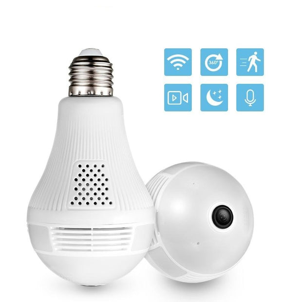 LED Light 960P Wireless Home Security CCTV Fisheye Bulb - ilove-ornaments.com