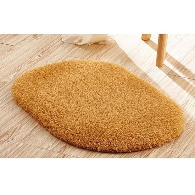 Non-Slip Absorbent Soft Microfiber Oval Bathroom Rugs - ilove-ornaments.com