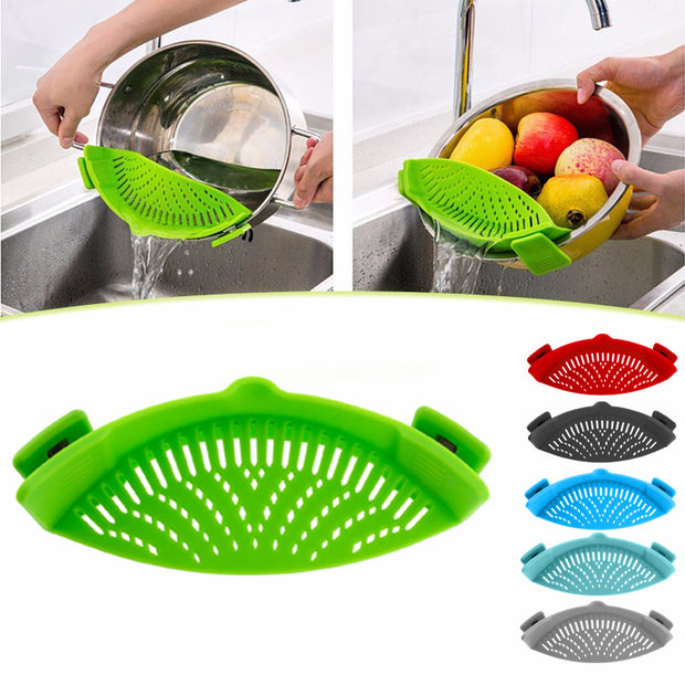 Silicone Clip On Pot Strainer Drainer - ilove-ornaments.com